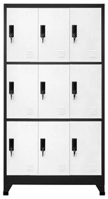 vidaXL Lockerkast 90x45x180 cm staal antracietkleurig en wit