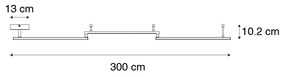 Plafondlamp zwart 300 cm incl. LED 3-staps dimbaar verstelbaar - Annuschka Design Binnenverlichting Lamp