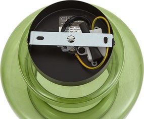 Retro plafondlamp zwart met groen glas - Denise