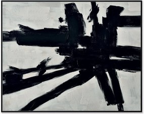 Handbeschilderde canvasdoek Omaggio A Kline met houten frame