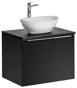 Comad Santa Fe Black badkamermeubel 60cm zwart mat met glans witte waskom