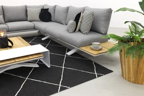 Suns Stockholm loungeset - White/teak - light antraciet