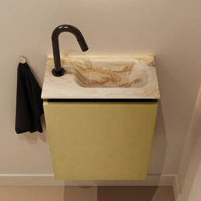 Mondiaz Ture DLux toiletmeubel 40cm oro met wastafel frappe rechts met kraangat