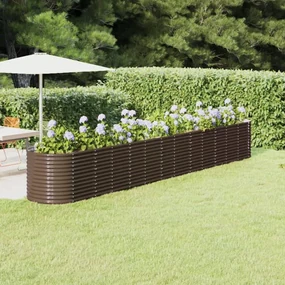 vidaXL Plantenbak 512x80x68 cm gepoedercoat staal bruin