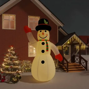 vidaXL Sneeuwpop met LED's opblaasbaar 455 cm
