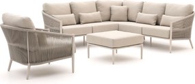 Hoek loungeset Bellagio | 6 personen | Loungeset Beige | Hoekbank Aluminium | Kees Smit Tuinmeubelen