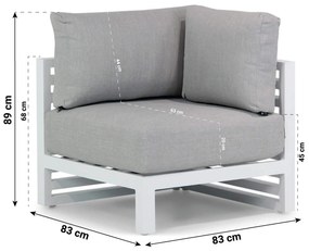 Hoek loungeset 5 personen Aluminium Wit  Santika Furniture Santika Jaya