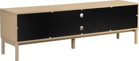 Mat Beige Tv-meubel Met Ribbels - 180x40x55cm.