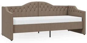 vidaXL Slaapbank met matras en USB stof taupe 90x200 cm