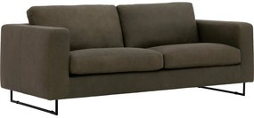 Goossens Excellent Bank Jovani groen, leer, 3-zits, urban industrieel