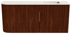 Mondiaz Joya DLux 90cm toiletmeubel ronding links ruby met wastafel faye rechts zonder kraangat meli