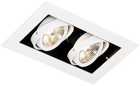 Set van 6 Moderne inbouwspot wit 2-lichts verstelbaar - Oneon 70 GU10 Binnenverlichting Lamp