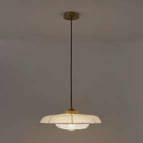 Dubbele hanglamp in papier en metaal, Tuuno