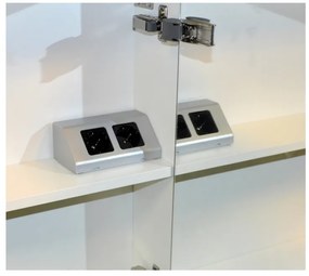 Inbouw / opbouw dubbele contactdoos zilvergrijs