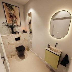 Mondiaz Ture DLux toiletmeubel 40cm oro met wastafel frappe rechts zonder kraangat