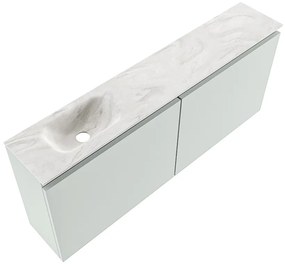 Mondiaz Ture DLux toiletmeubel 120cm greey met wastafel ostra links zonder kraangat