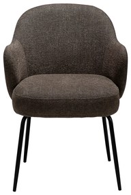 Dan-Form Bae Luxe Eetkamerstoel Met Armleuningen Zwart Boucle