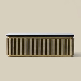 Salontafel Gouden Ribbels Rechthoekig - 110 X 60cm.