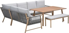 Garden Impressions Hannie lounge dining set 6-delig - light teak look