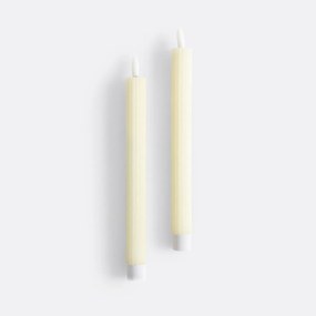 Set van 2 gestreepte wax LED-kaarsen, Caspar