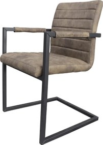 Eetkamerstoel - Apollo II - stof Cowboy retro lederlook taupe