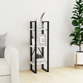 vidaXL Boekenkast met 3 schappen 40x30x105 cm massief grenenhout wit