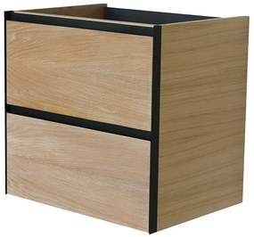 Mueller Sakura wastafelonderkast 60x45,2cm naturel eiken/mat zwart