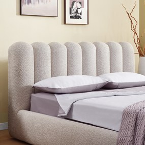 Bedframe Beige Boucle Gestoffeerd 180 X 200 Cm