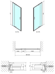 Polysan Easy Line douchedeur 88-102cm chroom