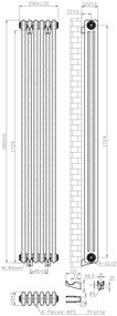 Eastbrook Imperia 3 koloms radiator 30x180cm 1608W wit glans