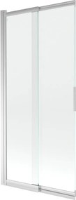 Mexen Fox 2-delige verschuifbare badwand 85 x 150 cm, transparant, chroom - 891-085-002-01-00