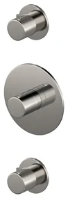 Hotbath Buddy inbouwthermostaat - 2 stopkranen - Geborsteld Nikkel CB007EXTGN