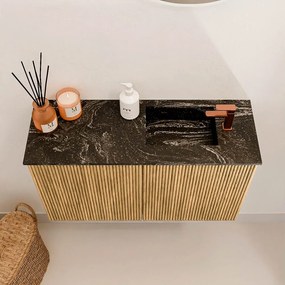 Mondiaz Joya DLux 70cm toiletmeubel oak met wastafel faye rechts 1 kraangat lava