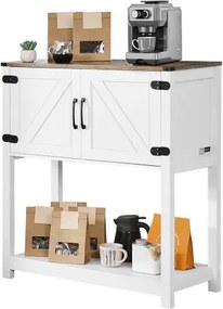 VEVOR Koffiebarkast 80 x 35 x 88 cm Boerderijkoffiebarkast met 3-laags opbergruimte, koffiebartafel met magnetische deuren, dressoir/buffetkast voor woonkamer/entree