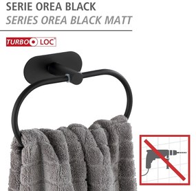 Wenko Orea turbo-loc handdoekring RVS zwart mat