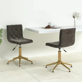 vidaXL Eetkamerstoelen draaibaar 2 st fluweel donkergrijs