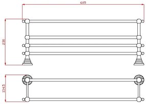 Sapho Diamond handdoekrek 60cm brons