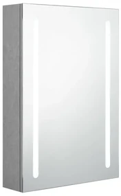vidaXL Badkamerkast met spiegel en LED 50x13x70 cm betongrijs