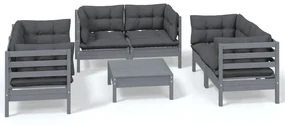 vidaXL 7-delige Loungeset met kussens massief grenenhout