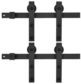 vidaXL Hardwaresets voor schuifdeuren 2 st 183 cm staal zwart
