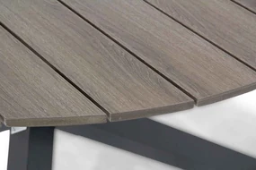 Tuinset Ronde Tuintafel 4 personen 125 cm Aluminium/Textileen /Aluminium/textileen Grijs  Presto Vasto/Ancona