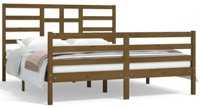 vidaXL Bedframe massief hout honingbruin 160x200 cm