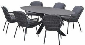 Garden Impressions Yima tuinset 7-delig - Scot tuintafel Napoli grey 230x115 cm