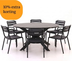 + 10% kassakorting | Diningset Forza | 6 personen polywood | Tuinset stapelbaar | 7-delig | Kees Smit Tuinmeubelen