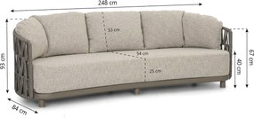 Stoel en Bank Loungeset 5 personen Rope Taupe  Santika Furniture Santika