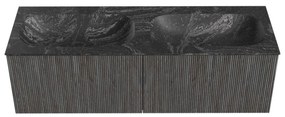 Mondiaz Kurve-dlux 140cm badmeubel shadow met 2 lades en wastafel stor small dubbel zonder kraangat lava