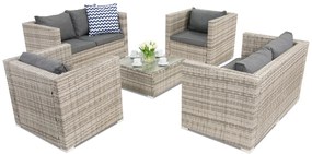 Technorattan tuinset Roma Coffee 6 Garden Point grijs