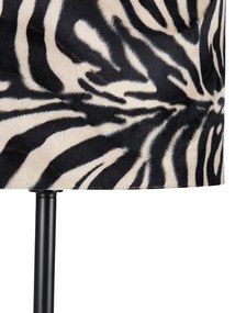 Moderne vloerlamp zwart stoffen kap zebra 40 cm - Simplo Modern E27 Binnenverlichting Lamp