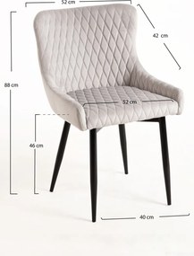 Set van 4 Sanda Fluwelen Stoelen