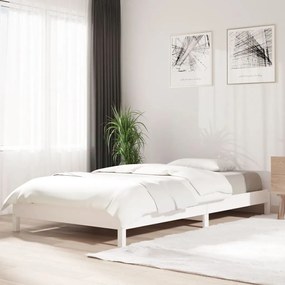 vidaXL Bed stapelbaar 90x200 cm massief grenenhout wit